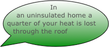 In an uninsulated home a quarter of your heat is lost through the roof