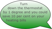 Turn down the thermostat by 1 degree and you could save 10 per cent on your heating bills